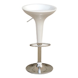 [71208] SGABELLO BAR in ABS e ACCIAIO H55/78cm BIANCO