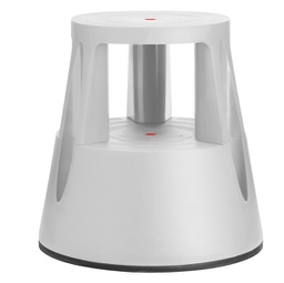 [90227] Sgabello Roll a step grigio chiaro con ruote