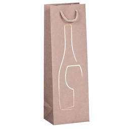 [94713] Shopper portabottglie c/manici in corda 12x37x9cm avana Rex Sadoch