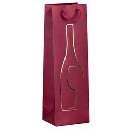 [94712] Shopper portabottglie c/manici in corda 12x37x9cm rosso Rex Sadoch