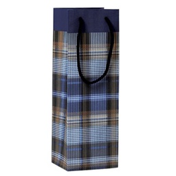 [84482] SHOPPER REGALO SCOZZESE BLU 12X35X10CM KARTOS