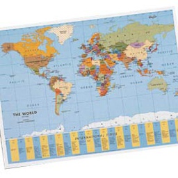 [58009] Sottomano GEOGRAPHIC Planisfero 40x53cm 45350 LAUFER