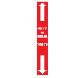 [90513] Striscia adesiva da terra 100x15cm ''RISPETTA LA DISTANZA 1 MT''