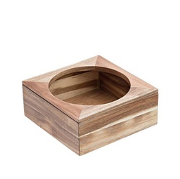 [91102] Supporto ciotola in bamboo 26x26x11cm naturale Leone