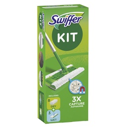 [92221] Swiffer Dry - STARTER KIT COMPLETO con 8 PANNI e 3 PANNI WET