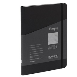 [94737] Taccuino c/elast. Ecoqua Plus spiral. A5 70fg. puntinato nero Fabriano