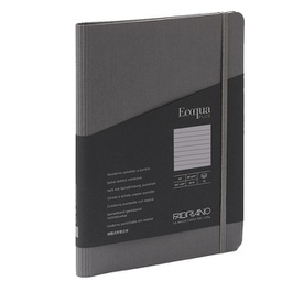 [94739] Taccuino c/elast. Ecoqua Plus spiral. A5 70fg. righe antracite Fabriano