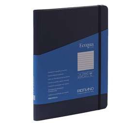 [94740] Taccuino c/elast. EcoQua Plus spiral. A5 70fg. righe blu scuro Fabriano