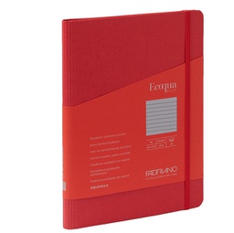 [94741] Taccuino c/elast. EcoQua Plus spiral. A5 70fg. righe lampone Fabriano