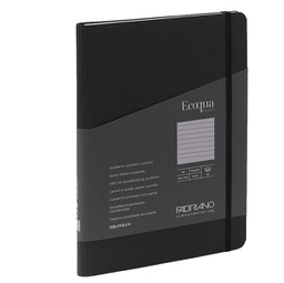 [94742] Taccuino c/elast. EcoQua Plus spiral. A5 70fg. righe nero Fabriano