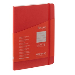 [94731] Taccuino c/elastico EcoQua Plus cucito f.to A5 80 fg. righe lampone Fabriano