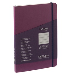 [94733] Taccuino c/elastico Ecoqua Plus cucito f.to A5 80 fg. righe vino Fabriano