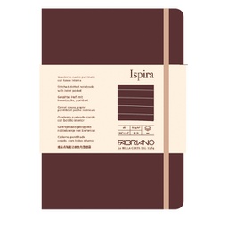 [94763] Taccuino c/elast. Ispira cop. fless. f.to A5 96fg. a righe marrone Fabriano