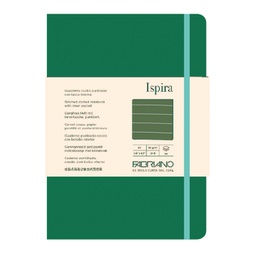 [94764] Taccuino c/elast. Ispira cop. fless. f.to A5 96fg. a righe verde Fabriano