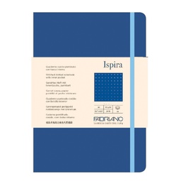 [94761] Taccuino c/elast. Ispira cop. fless. f.to A5 96fg. puntinato blu royal Fabriano