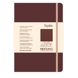 [94757] Taccuino c/elast. Ispira cop. fless. f.to A5 96fg. puntinato marrone Fabriano