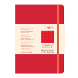 [94760] Taccuino c/elast. Ispira cop. fless. f.to A5 96fg. puntinato rosso Fabriano