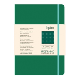 [94758] Taccuino c/elast. Ispira cop. fless. f.to A5 96fg. puntinato verde Fabriano
