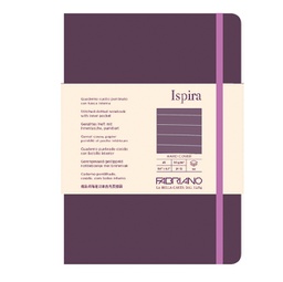 [94753] Taccuino c/elast. Ispira cop. rigida f.to A5 96fg. a righe viola Fabriano