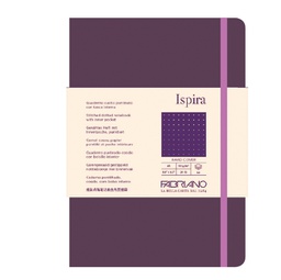 [94747] Taccuino c/elast. Ispira cop. rigida f.to A5 96fg. puntinato viola Fabriano