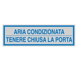 [77189] TARGHETTA ADESIVA 165x50mm ARIA CONDIZIONATA ...