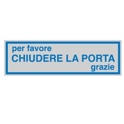 [77172] TARGHETTA ADESIVA 165x50mm CHIUDERE LA PORTA