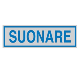[77170] TARGHETTA ADESIVA 165x50mm SUONARE
