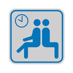 [77205] TARGHETTA ADESIVA 82x82mm con PITTOGRAMMA SALA D' ATTESA