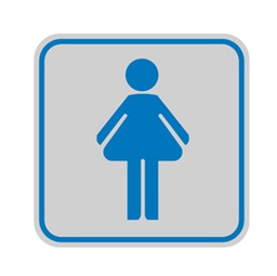 [77208] TARGHETTA ADESIVA 82x82mm con PITTOGRAMMA TOILETTE DONNA