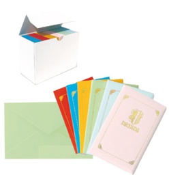 [52762] TASCHETTA 10biglietti+10buste f.to 9 9x14cm DRESDA COLORI ASSORTITI