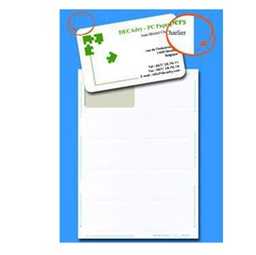 [47424] TASCHETTA 15FG DA 10 BIGLIETTI VISITA BIANCO 200GR ARROTONDATI BORDO LISCIO