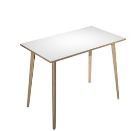 [92489] Tavolo alto 120x80xH105cm Rovere/Bianco Woody