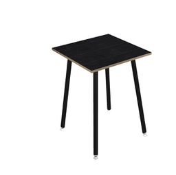 [92436] Tavolo alto 80x80xH105cm Nero/ Nero venato Skinny Metal