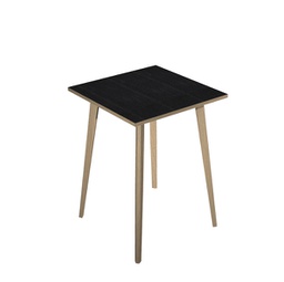 [92487] Tavolo alto 80x80xH105cm Rovere/Nero venato Woody