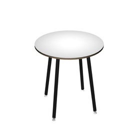 [92447] Tavolo alto tondo D100xH105cm Nero/Bianco Skinny Metal
