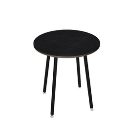 [92448] Tavolo alto tondo D100xH105cm Nero/Nero venato Skinny Metal