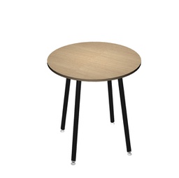 [92446] Tavolo alto tondo D100xH105cm Nero/Rovere Skinny Metal