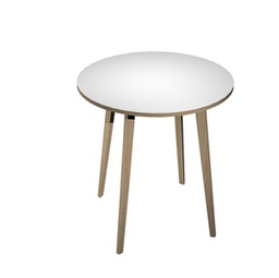 [92498] Tavolo alto tondo D100xH105cm Rovere/Bianco Woody