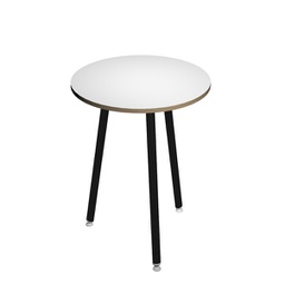 [92444] Tavolo alto tondo D80xH105cm Nero/Bianco Skinny Metal