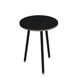 [92445] Tavolo alto tondo D80xH105cm Nero/Nero venato Skinny Metal