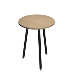 [92443] Tavolo alto tondo D80xH105cm Nero/Rovere Skinny Metal