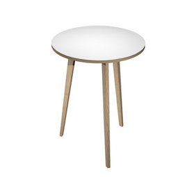 [92495] Tavolo alto tondo D80xH105cm Rovere/Bianco Woody