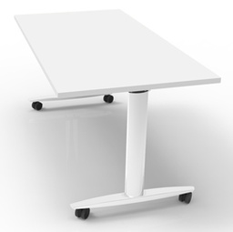 [82893] Tavolo multifunzione c/ruote 140x80xH73,7cm Bianco Taxi