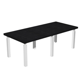 [96990] Tavolo riunione 220x100cm PRESTIGE QUADRO Nero venato/bianco