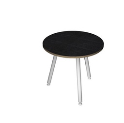 [92430] Tavolo riunione tondo D80cm Nero venato Skinny Metal