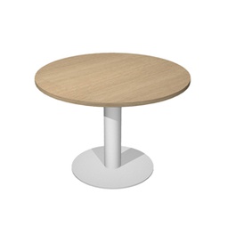 [83017] Tavolo riunione tondo D80cm gamba metallo Rovere - AgorA' Direction