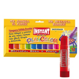 [61809] TEMPERA SOLIDA PLAYCOLOR 12 COLORI in STICK da 10GR