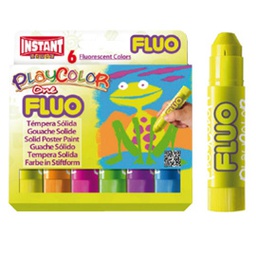 [79665] TEMPERA SOLIDA PLAYCOLOR 6 COLORI FLUO in STICK da 10GR