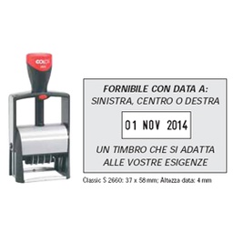 [48009] Timbro CLASSIC LINE DATARIO 2660 37x58mm 7righe autoinchiostrante COLOP