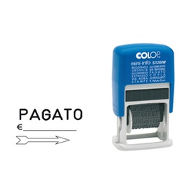 [38125] Timbro mini polinomio S120/W 12diciture 4mm autoinchiostrante COLOP
